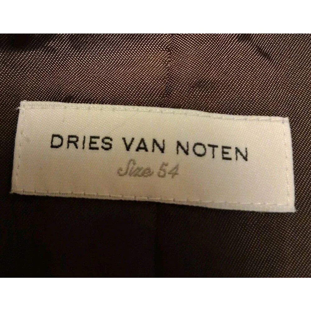 Dries Van Noten Men's Brown Striped Cotton Casual Blazer Size EU 54 US 44